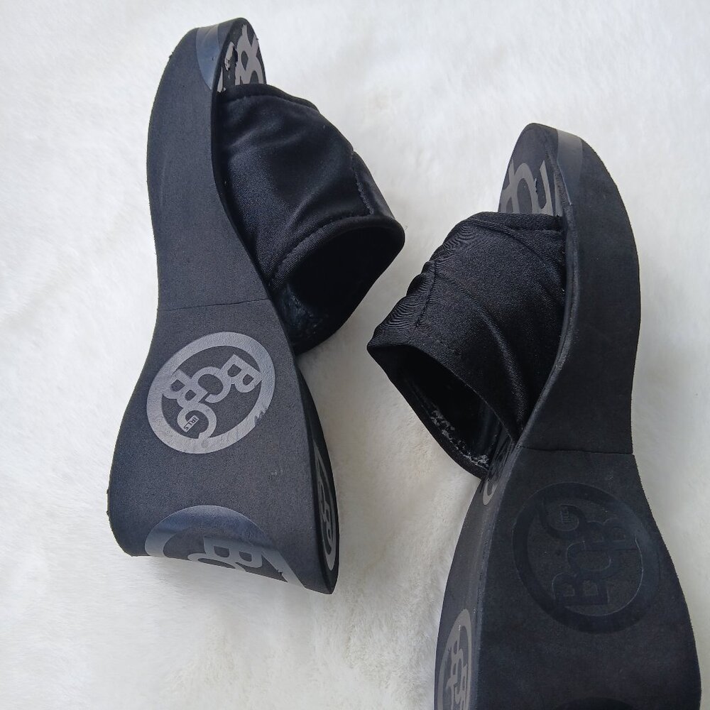 BCBG Black Wedge Slip-Ons
